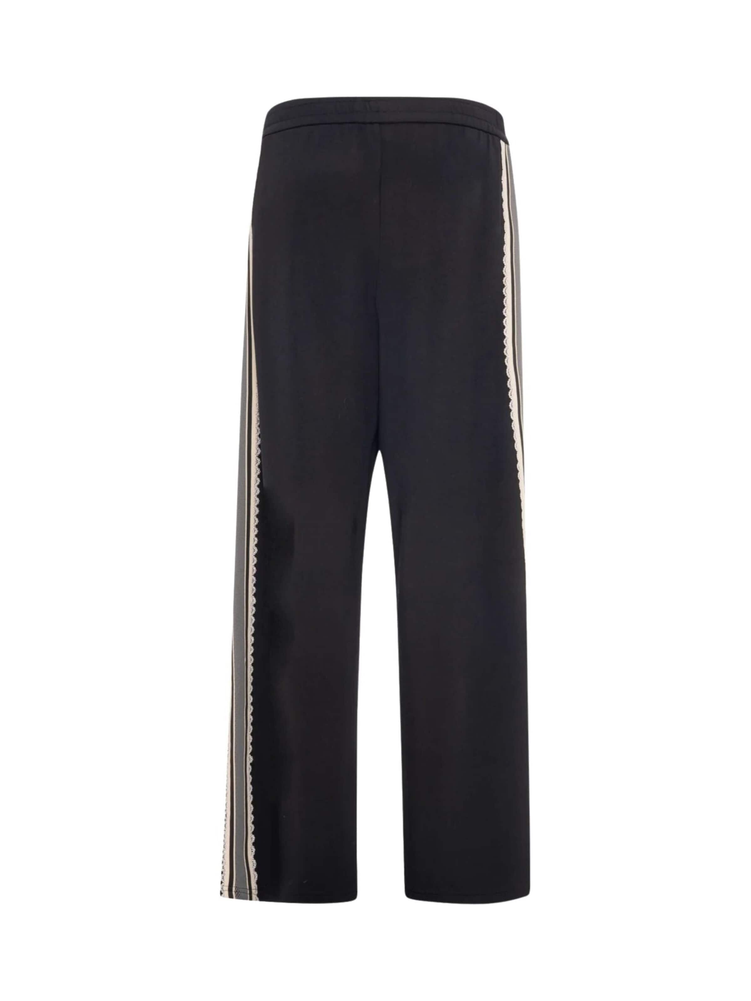 Fracomina Trousers 'Regular Fit Sweatpants with Side Stripes' in Black