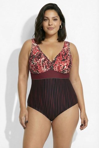 Ulla Popken Bustier Badpak in Lila