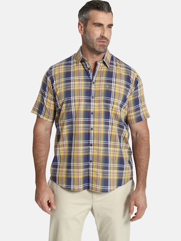 Charles Colby Comfort fit Overhemd 'Duke Logan' in Geel: voorkant