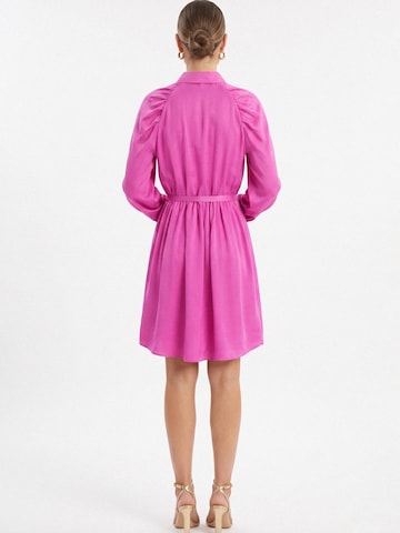Abito 'Gathered Raglan Sleeve Viscose Midi Shirt Dress With Belt' di AVENUE N°29 in rosa