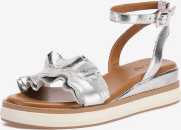 INUOVO Strap Sandals in Silver: front