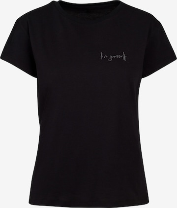 Merchcode Shirt 'Love Yourself' in Zwart: voorkant