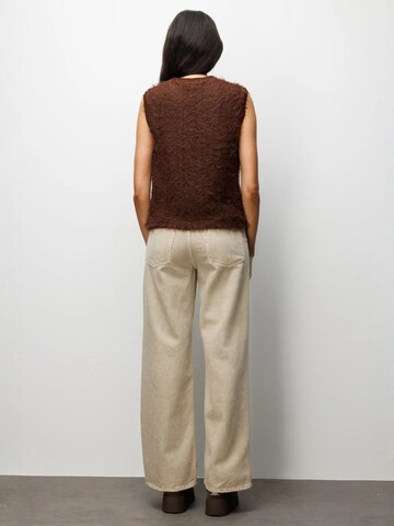 MixRay Knitted Vest 'Pullunder' in Brown
