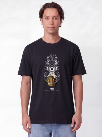 T-Shirt 'Eichhörnchen' Watapparel en noir : devant