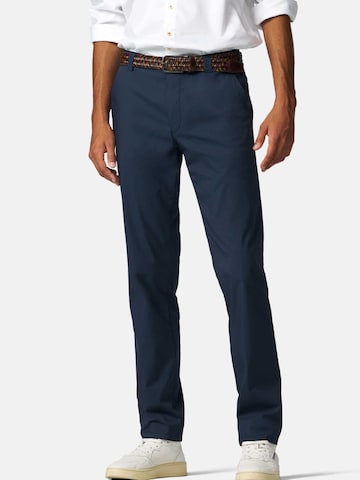 MEYER Regular Chino Pants 'Bonn' in Blue: front