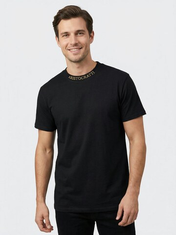Maglietta 'ORIGIN – Black Classic Cotton T-Shirt' di ARISTOCRATTI in nero: frontale