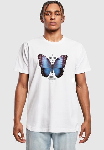 Mister Tee Shirt ' Become the Change' in Wit: voorkant