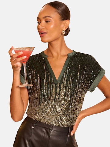 T-shirt love & roses en vert : devant