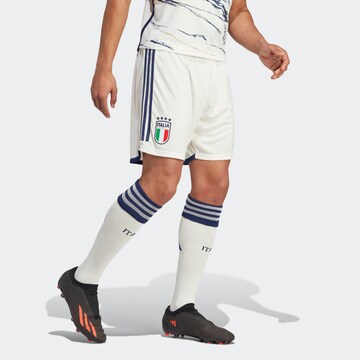 ADIDAS PERFORMANCE Regular Workout Pants 'Italy 23 Away' in White: front