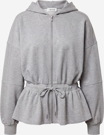 EDITED - Sudadera con cremallera 'Ulima Peplum' en gris: frente