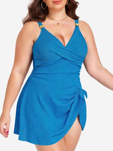 Magicshe Push-up Badeanzugkleid‌‌‌‌‌‌‌‌‌ in Blau