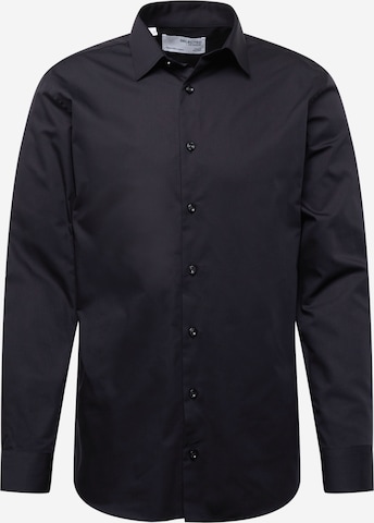 Coupe regular Chemise business 'Ethan' SELECTED HOMME en noir : devant