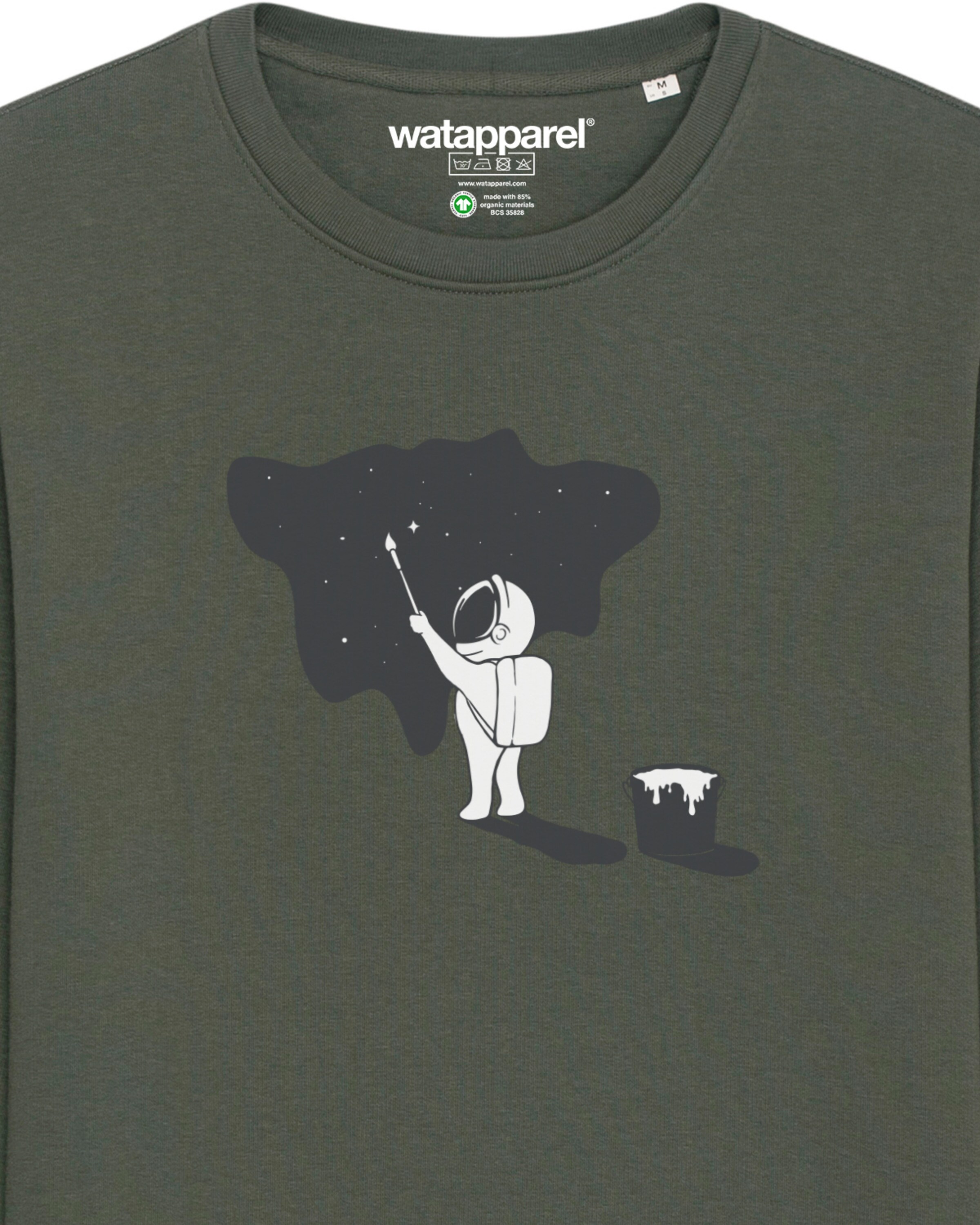 Watapparel Sweatshirt ' Painting space ' in Groen