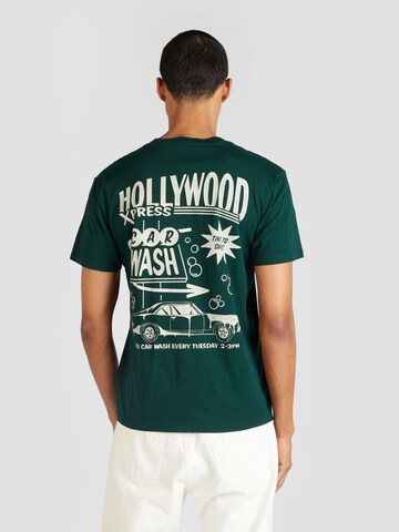 HOLLISTER Тениска 'AMERICAN DESTINATIONS' в зелено: отпред