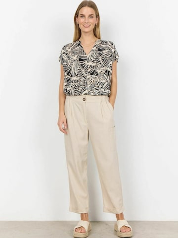 Soyaconcept Regular Cargobroek 'Ina 56-B' in Beige: voorkant