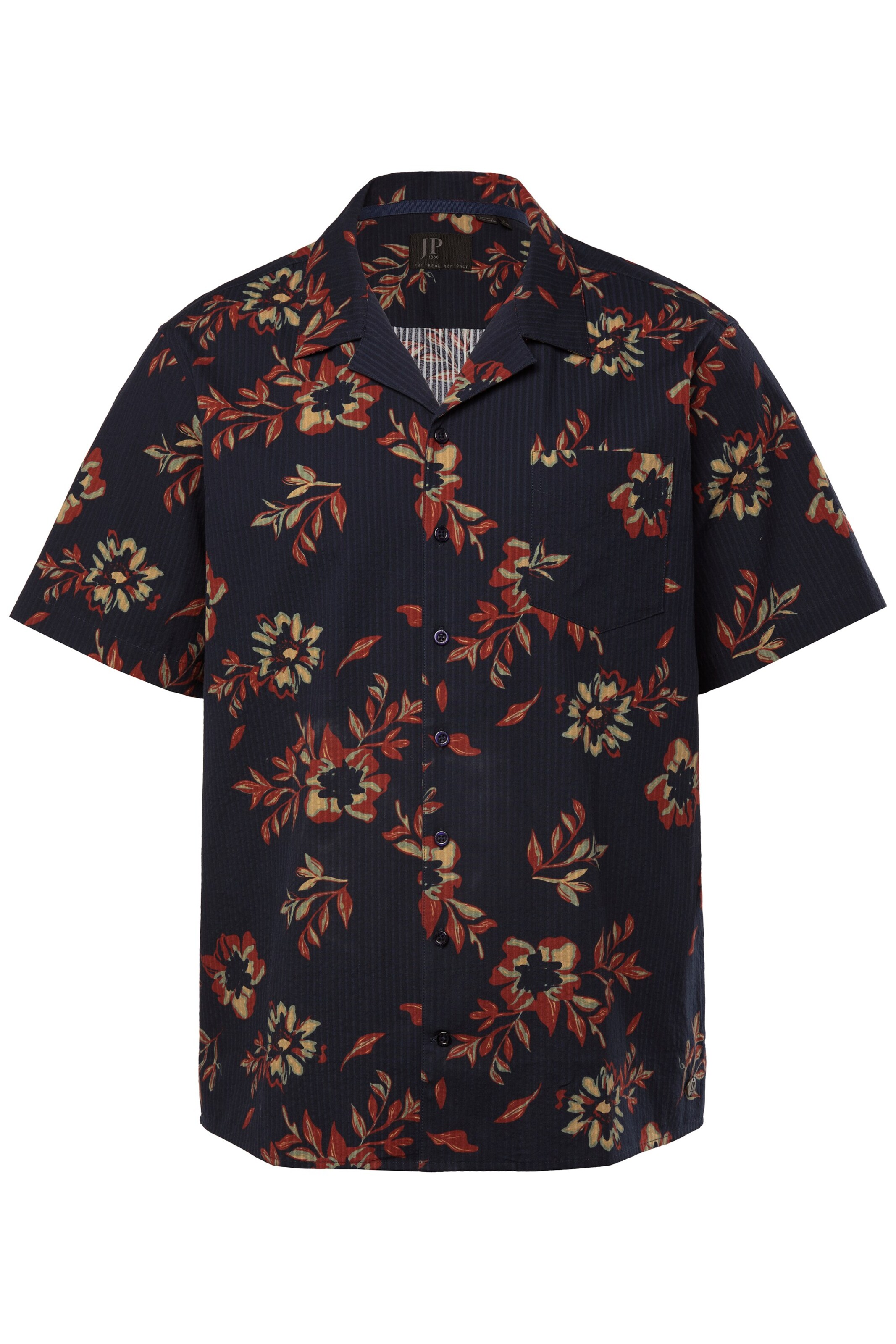 JP1880 Regular fit Overhemd in Zwart: voorkant