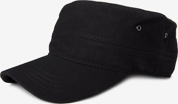 styleBREAKER Cap 'Military Cap Baumwoll Canvas' in Black: front