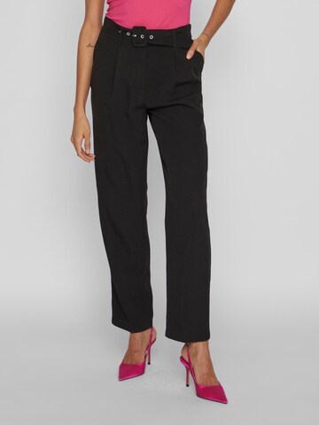 VILA Regular Pleat-front trousers 'Ivy' in Black: front