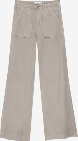Pull&Bear Wide leg Pants in Grey: front