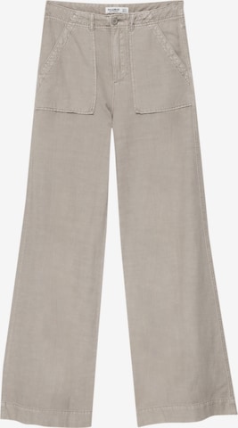 Pull&Bear Wide Leg Hose in Grau: predná strana