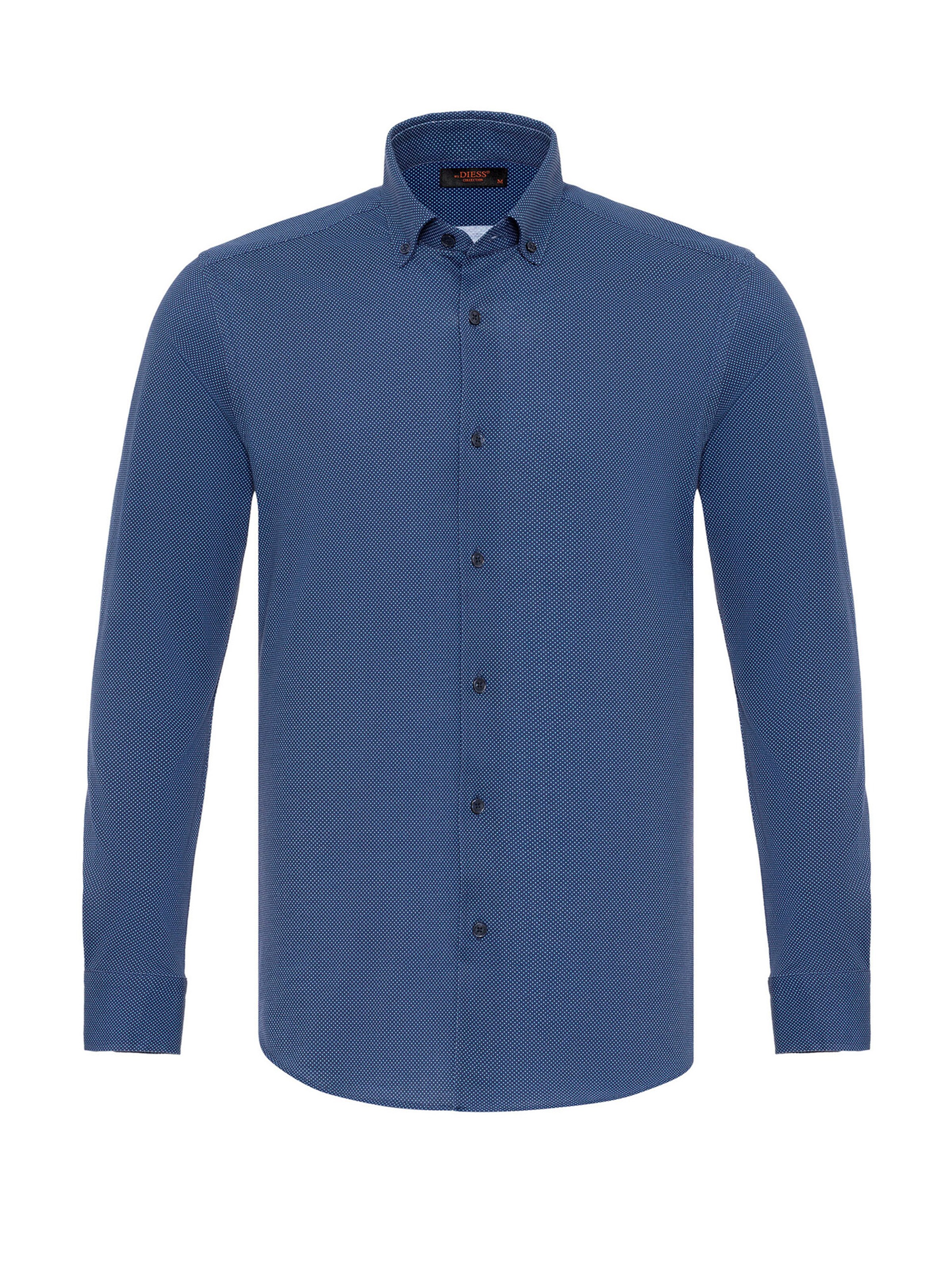 By Diess Collection Rovný strih Košeľa - Modrá: predná strana