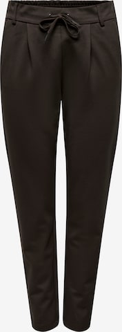 ONLY Pleat-Front Pants 'Poptrash' in Brown: front