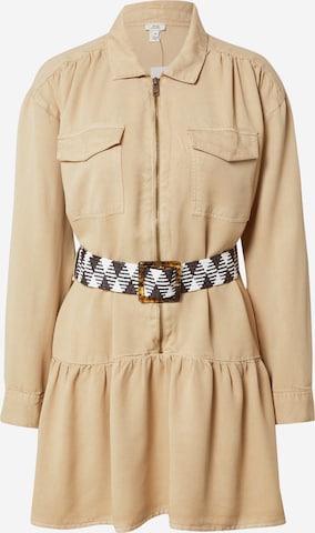 River Island Shirt Dress 'MAYA' in Beige: front