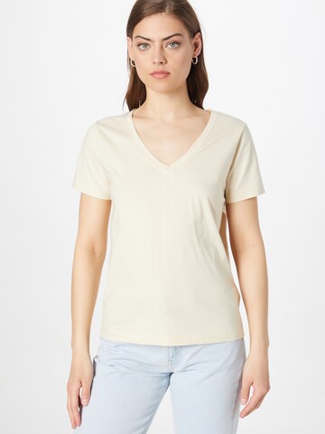 T-shirt Calvin Klein en beige : devant