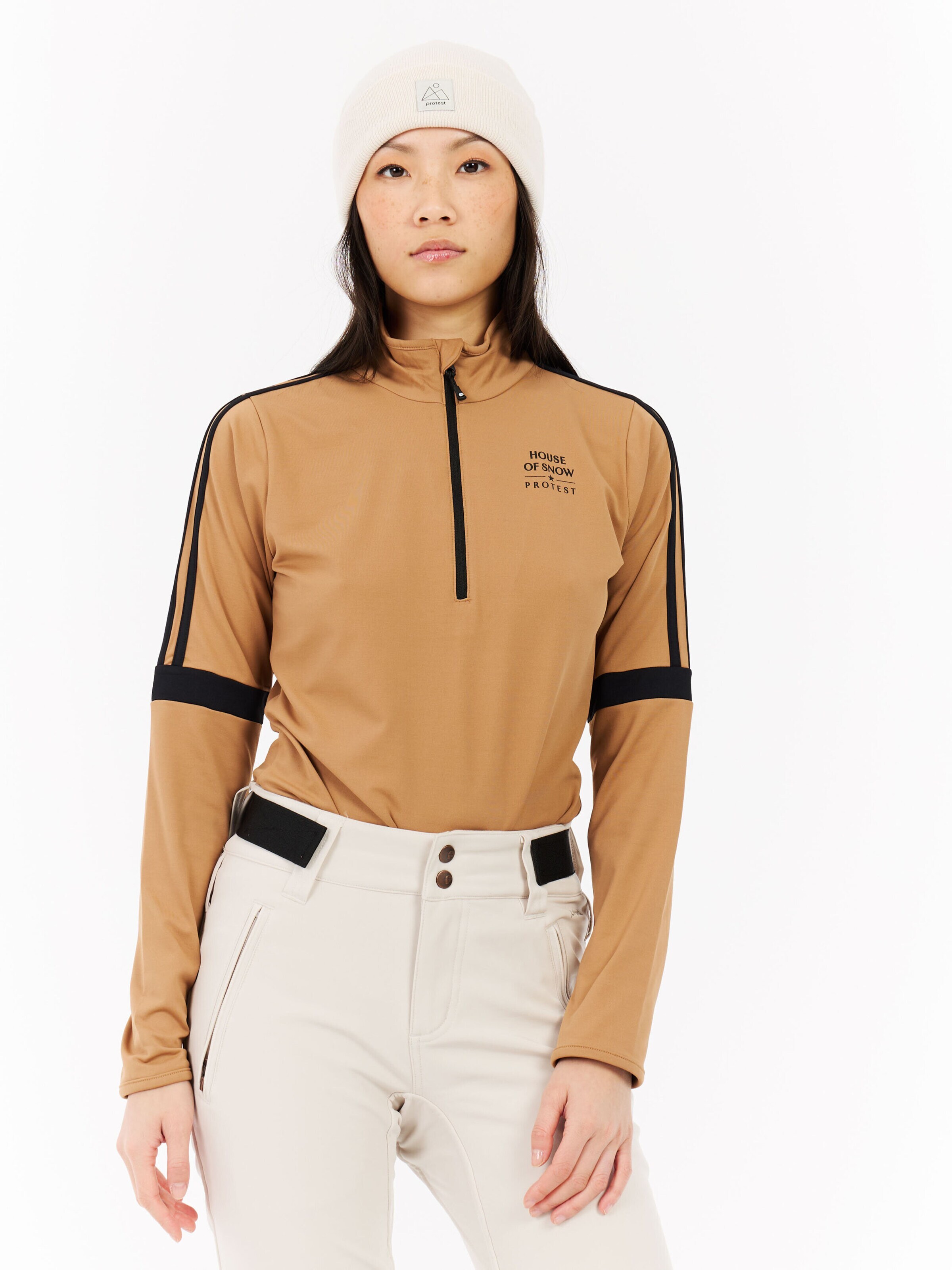 PROTEST Athletic Sweatshirt 'PRTCarly' in Brown: front