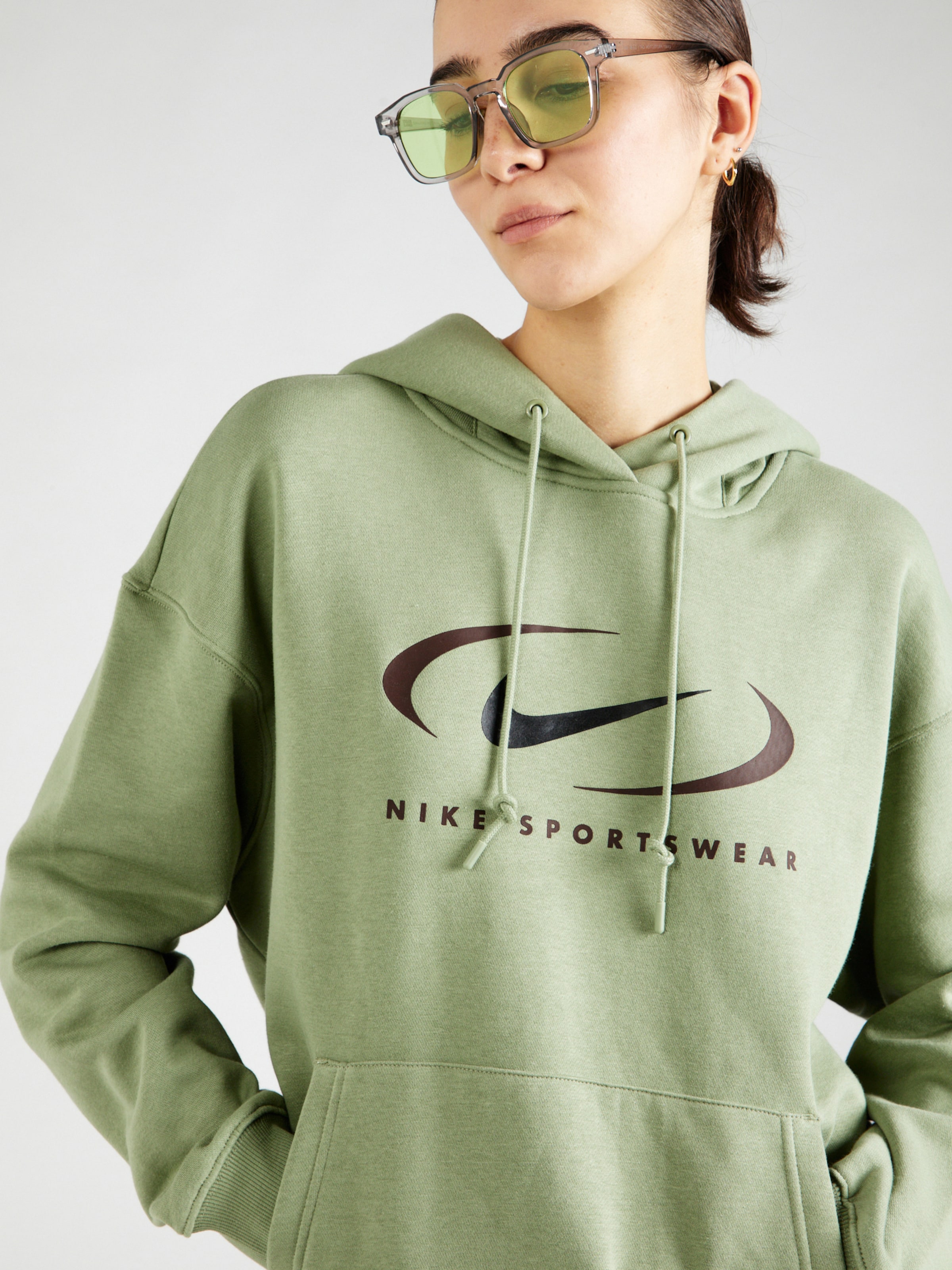 Nike green top swoosh hoodie