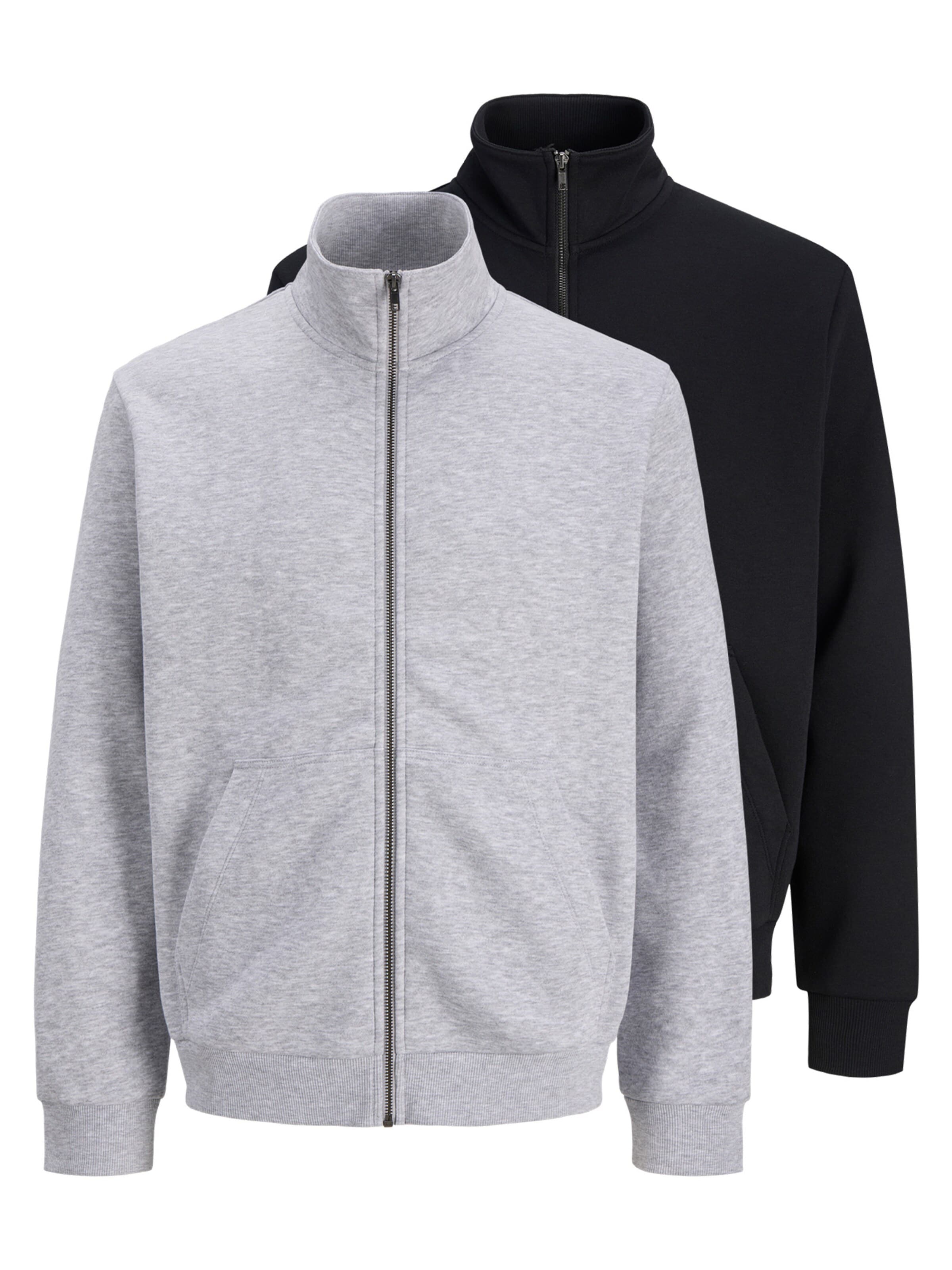 JACK & JONES Sweatvest 'Bradley' in Grijs: voorkant