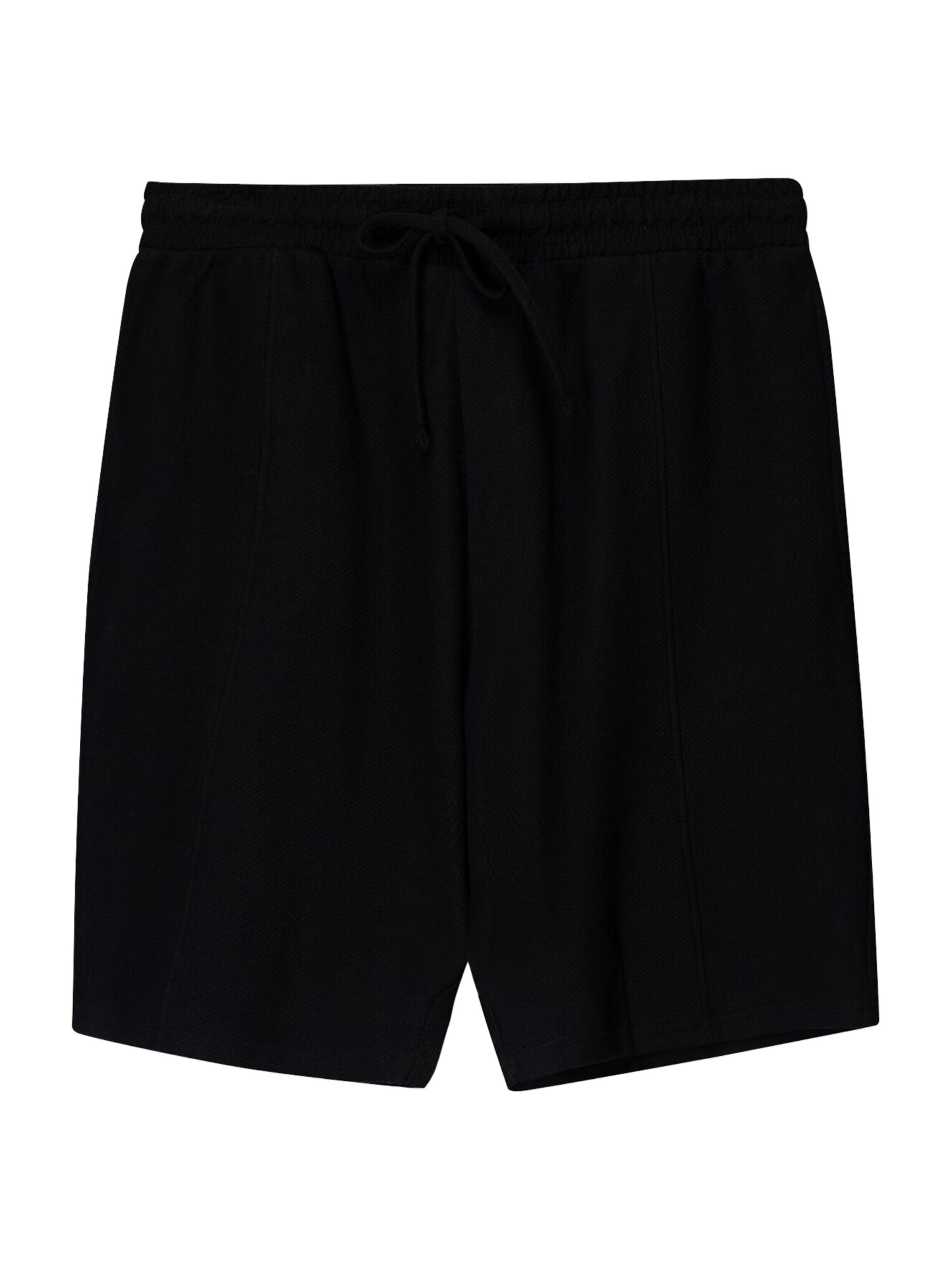 BershkaBaggy Hlače - crna boja: prednji dio