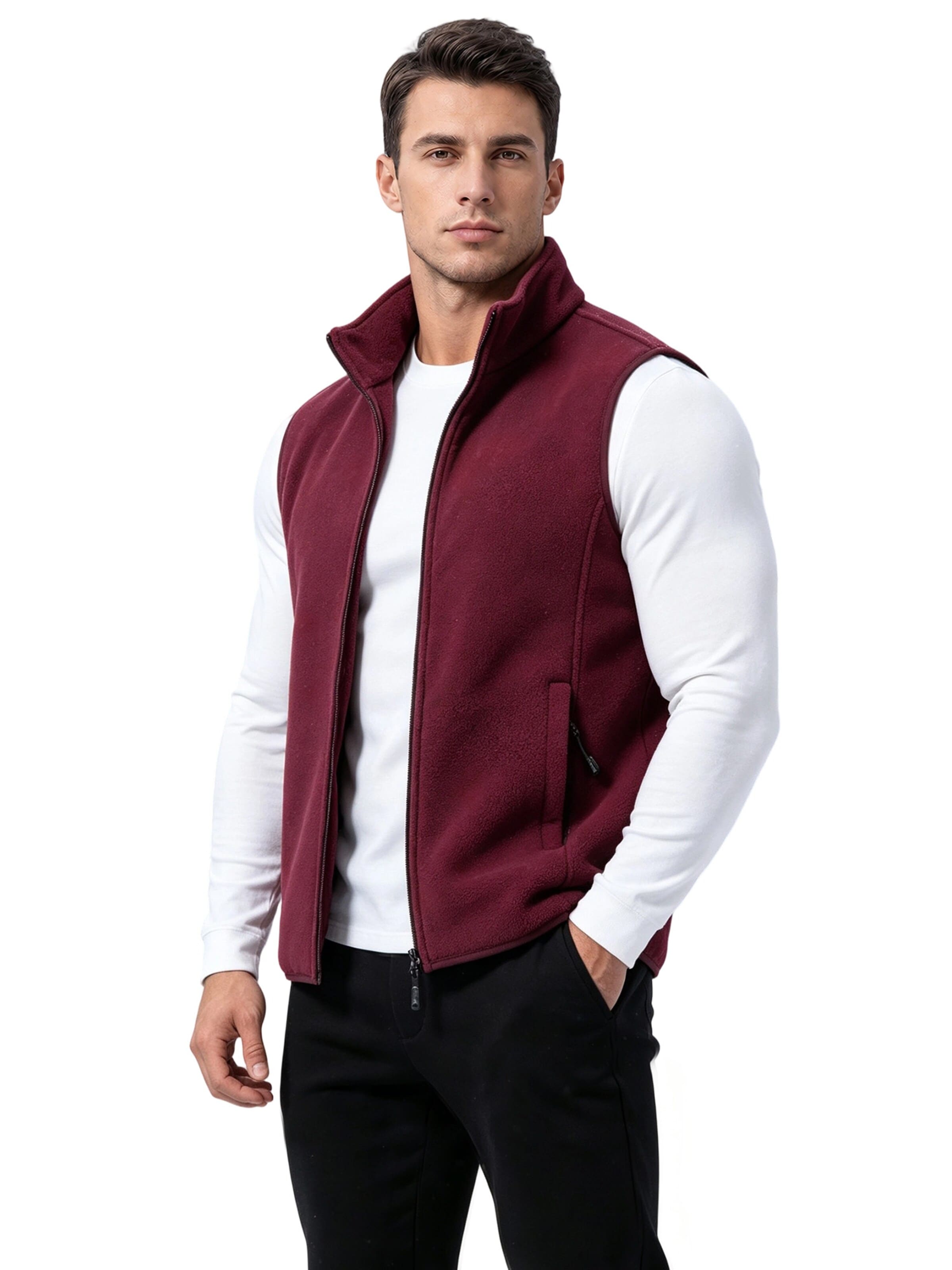Magicshe Vest 'Fleeceweste' in Red: front