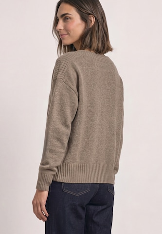 STREET ONE Langarm Pullover mit Boat Neck in Beige