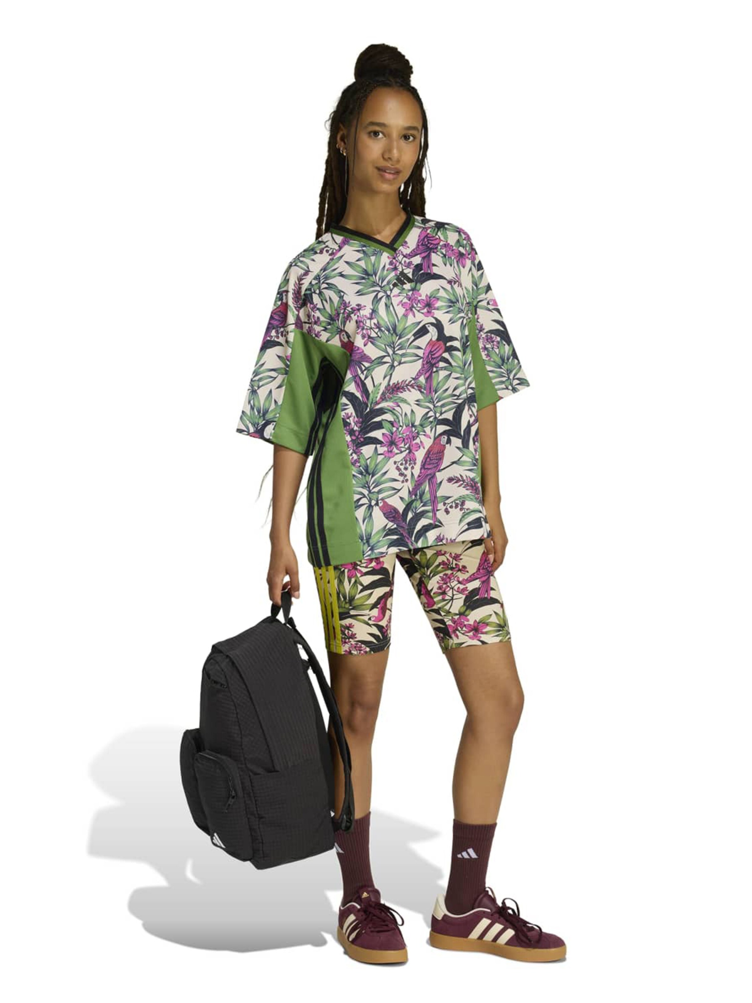 ADIDAS SPORTSWEARTehnička sportska majica 'ADIDAS x FARM RIO PREMIUM' - zelena boja: prednji dio