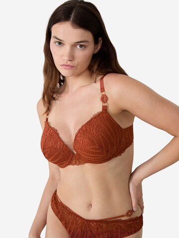 ETAM T-Shirt BH 'Gamme' in Braun