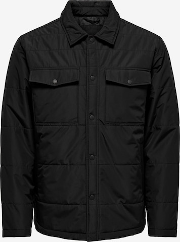 Veste mi-saison 'LEWIS' Only & Sons en noir : devant