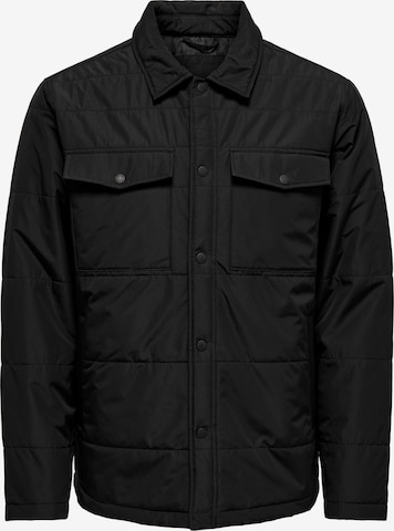 Only & Sons Prehodna jakna 'LEWIS' | črna barva: sprednja stran