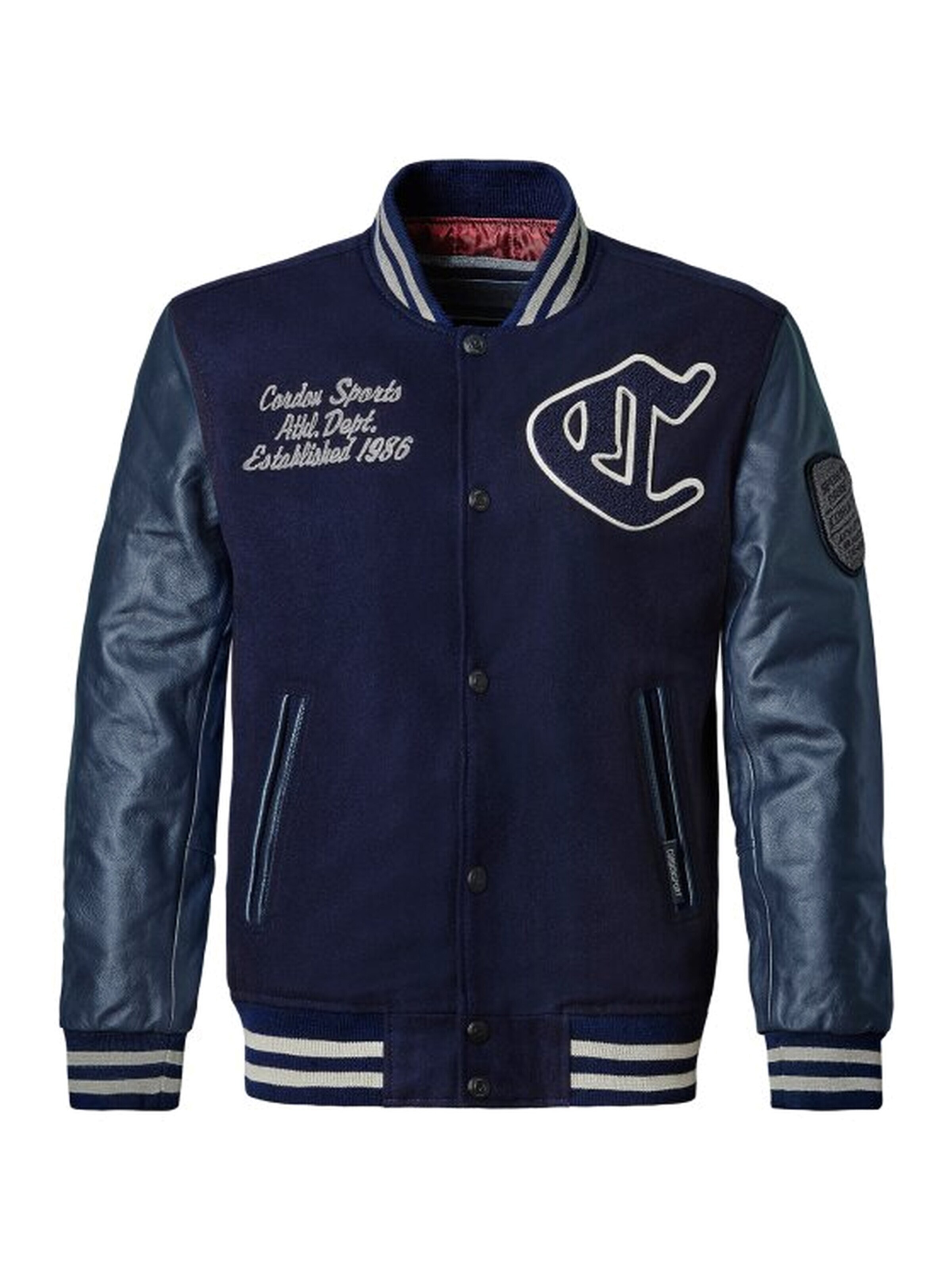 Cordon Sport Between-Season Jacket 'Cordon Sport Herren Lederjacke Team' in Blue: front