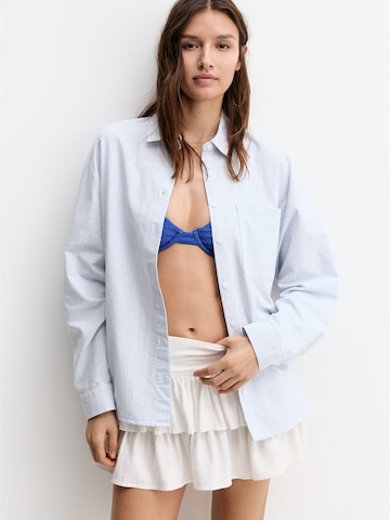 Pull&Bear Blouse in Blauw: voorkant