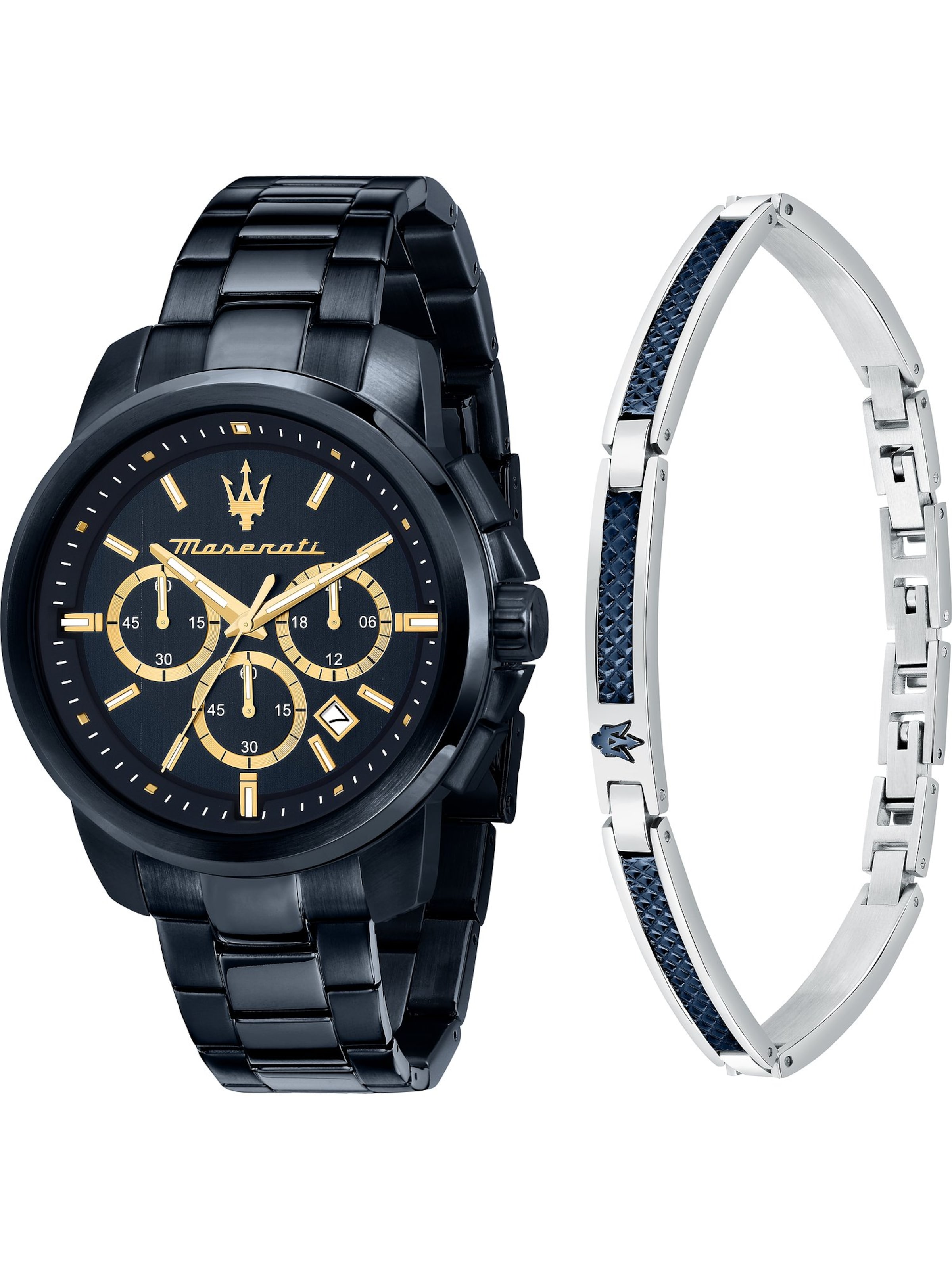 Maserati Analoguhr in Blau: Vorderseite