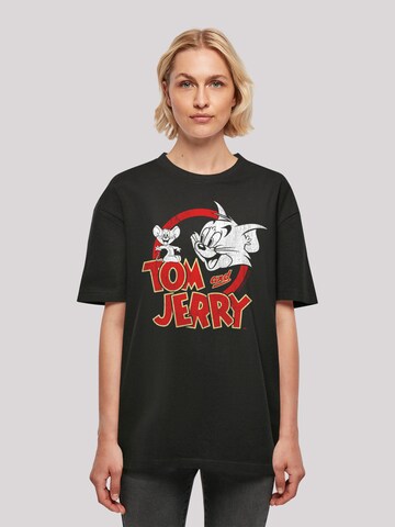 F4NT4STIC Shirt 'Tom And Jerry Distressed' in Zwart: voorkant