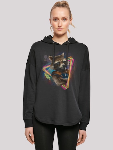 F4NT4STIC Sweatshirt 'Marvel Guardians of the Galaxy Neon Rocket' in Black: front