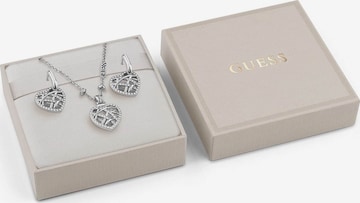 GUESS Jewelry Set 'Heart cage' in Silver: front