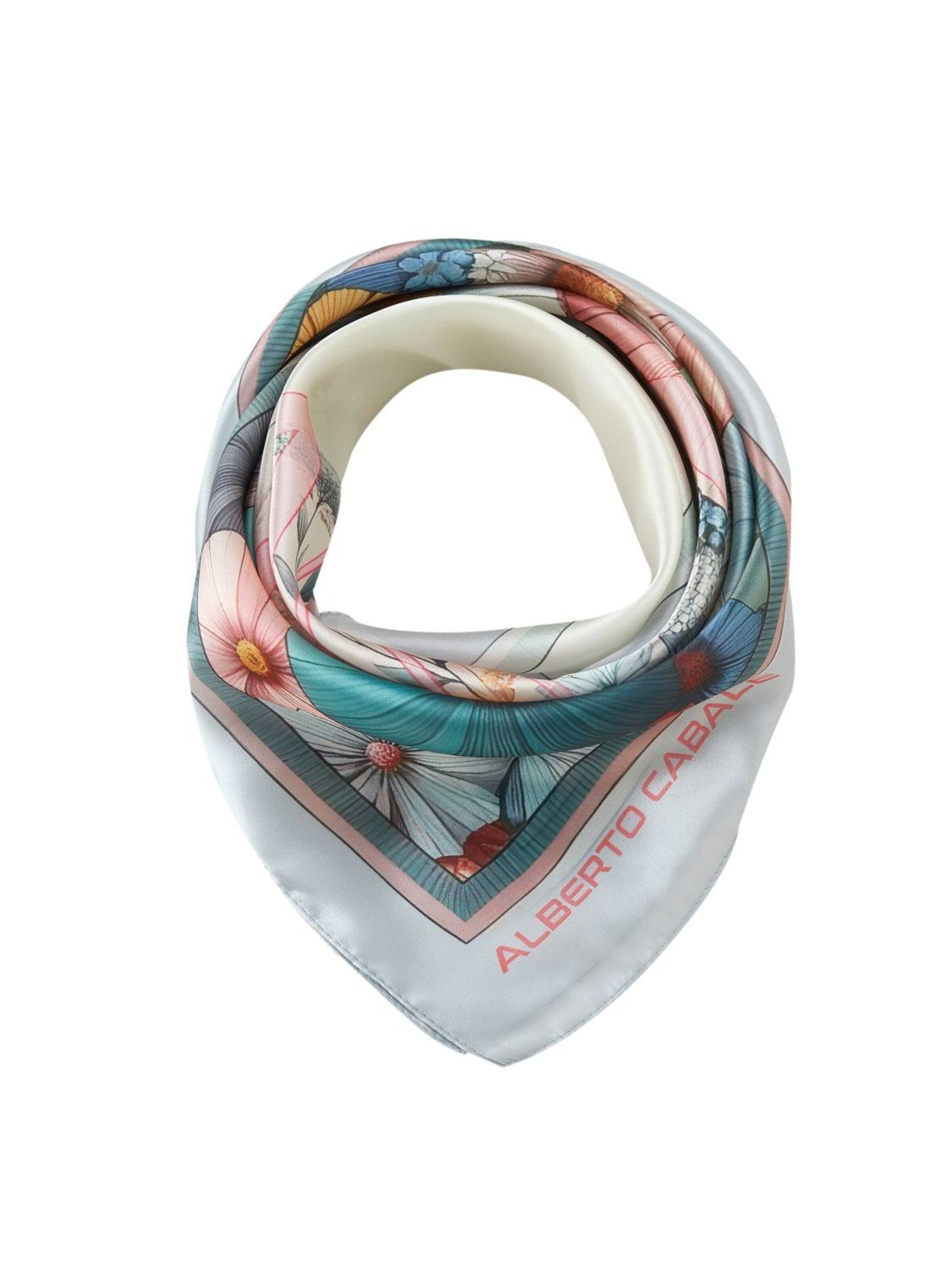 Sciarpa 'Minimalist Flowers Cléo' di alberto cabale in blu: frontale