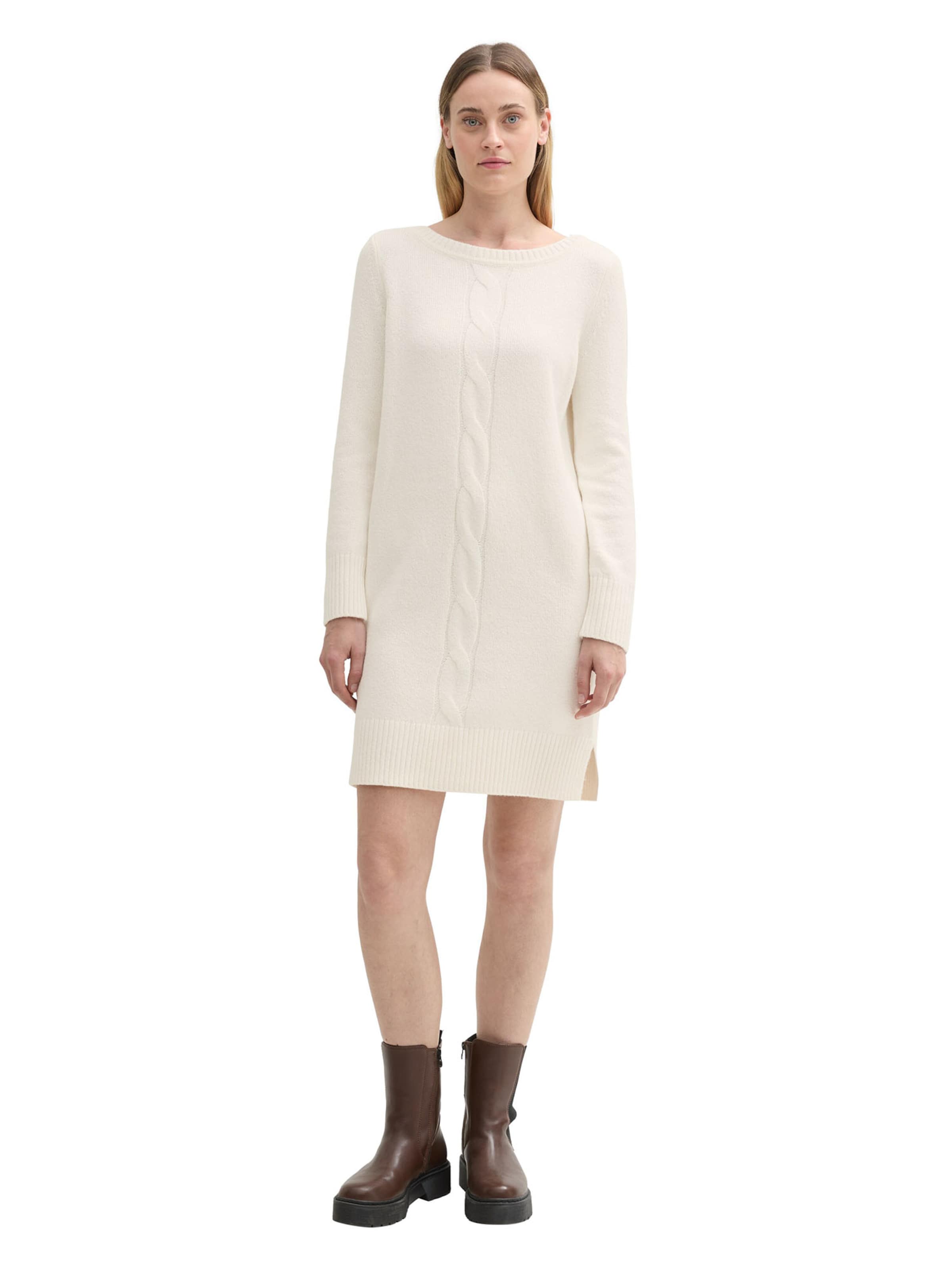 TOM TAILOR Knit dress in White: front