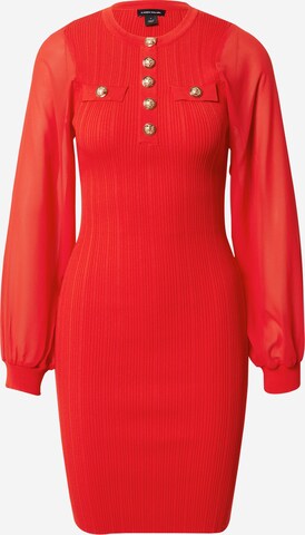 Karen Millen Плетена рокля в червено: отпред