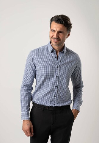 Black Label Shirt Slim Fit Businesshemd 'MELANGE' in Blau