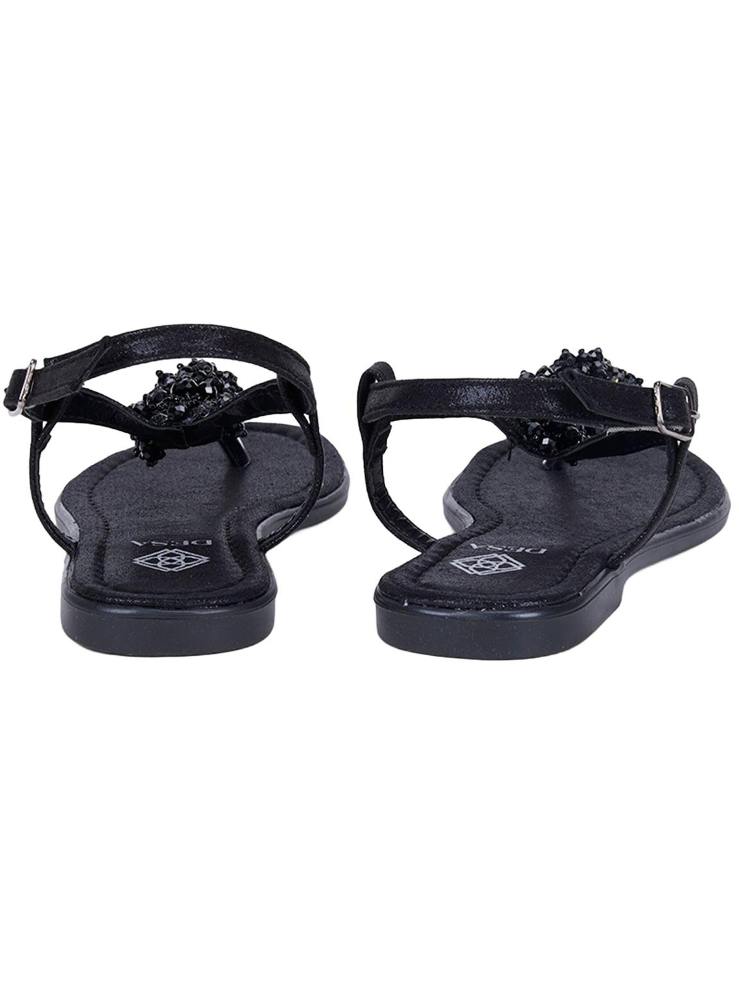 Desa Teenslipper 'Zehenstegsandalen' in Zwart