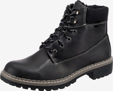 Freyling Lace-Up Ankle Boots in Black: front